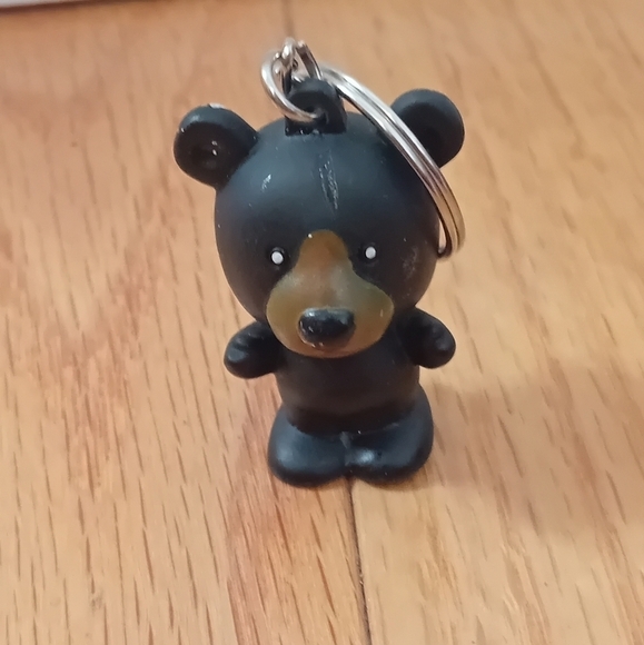Vintage 80s‎ Gao Fenjun Black Bear Keychain Squishy 1.75" Japan - Picture 5 of 6